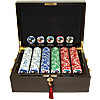 500 11.5g Jackpot Casino Clay Chips w/ Mahogany Case