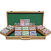 500 11.5g 4 Aces Poker Chip Set w/Genuine Oak Case