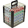 1000 11.5 Gram DICE-STRIPED Poker Chips in Acrylic Carrier