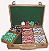 300 Dice Striped 11.5 Gram Chips w/Oak Case