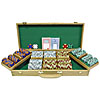 500 Chip Tri-Color Suit Design Set w/Genuine Oak Case