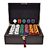 500 14g Tri Color Ace/King Suited Chips w/ Mahogany Case