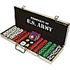 U.S. Army CLAY-Filled 500 Poker Chip Set w/Custom Case