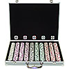 1000 12.2 Gram Clay Coin Inlay Poker Chips w/Aluminum Case