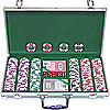 300 12.2 Gram Clay Coin Inlay Poker Chips w/Aluminum Case