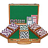 300 12.2 Gram Clay Coin Inlay Poker Chips w/Genuine Oak Case