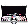 650 12.2 Gram Clay Coin Inlay Poker Chips w/Aluminum Case