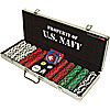 U.S. Navy CLAY-Filled 500 Poker Chip Set w/Custom Case
